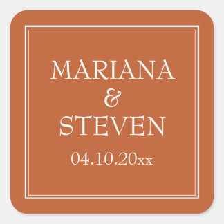 Moderne minimalistische terracotta vierkante Stick Vierkante Sticker