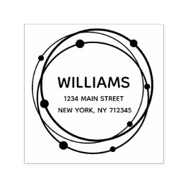 Moderne minimalistische terugkeer adres familienaa  zelfinktende stempel