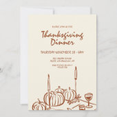 Moderne minimalistische Thanksgiving-dineruitnodig Kaart (Voorkant)