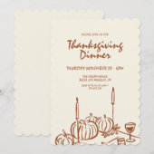 Moderne minimalistische Thanksgiving-dineruitnodig Kaart (Voorkant / Achterkant)