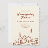 Moderne minimalistische Thanksgiving-dineruitnodig Kaart (Voorkant)