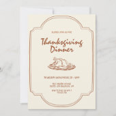 Moderne minimalistische Thanksgiving-dineruitnodig Kaart (Voorkant)