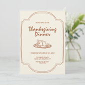 Moderne minimalistische Thanksgiving-dineruitnodig Kaart (Staand voorkant)