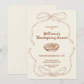 Moderne minimalistische Thanksgiving-dineruitnodig Kaart (Voorkant / Achterkant)