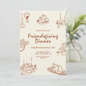 Moderne minimalistische Thanksgiving-dineruitnodig Kaart (Staand voorkant)