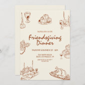 Moderne minimalistische Thanksgiving-dineruitnodig Kaart (Voorkant / Achterkant)