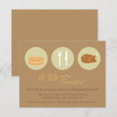 Moderne Minimalistische Thanksgiving Dinner Party Kaart (Voorkant / Achterkant)
