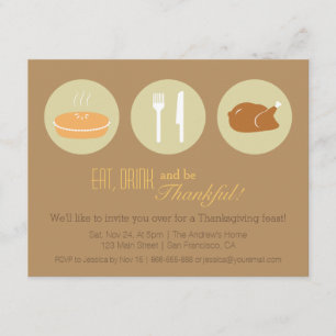 Moderne Minimalistische Thanksgiving Dinner Party Kaart