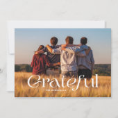 Moderne minimalistische Thanksgiving fotokaart Feestdagenkaart (Voorkant)