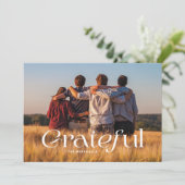 Moderne minimalistische Thanksgiving fotokaart Feestdagenkaart (Staand voorkant)