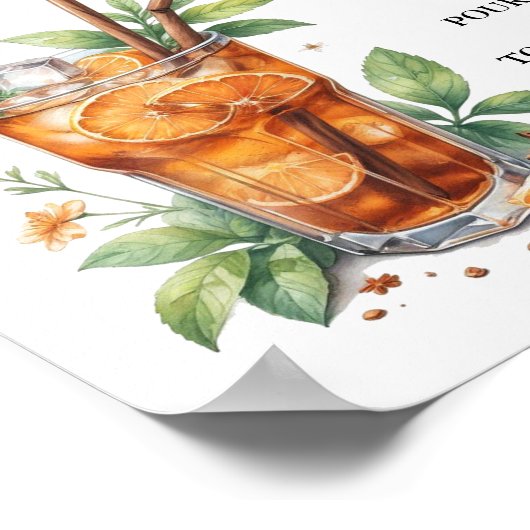 Moderne minimalistische theebar Zomer Verjaardag t Poster (Hoek)