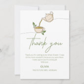 Moderne Minimalistische Theepartij Bruidsuitnodigi Bedankkaart (Voorkant)