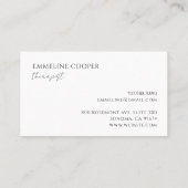 Moderne minimalistische therapeut visitekaartje (Achterkant)