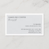 Moderne minimalistische therapeut visitekaartje (Achterkant)