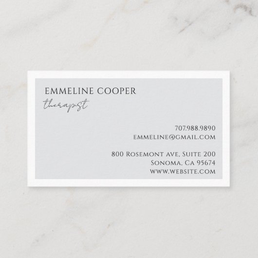Moderne minimalistische therapeut visitekaartje (Achterkant)