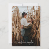 Moderne minimalistische Tierra Brown foto bruiloft Kaart (Achterkant)