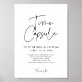 Moderne Minimalistische Tijdcapsule 1e Verjaardag  Poster (Voorkant)