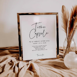 Moderne Minimalistische Tijdcapsule 1e Verjaardag  Poster