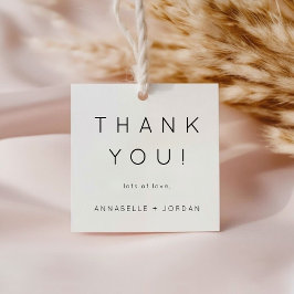 Moderne minimalistische tijdloze bruiloft bedankt bedankjes labels