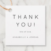 Moderne minimalistische tijdloze bruiloft bedankt bedankjes labels (Voorkant)