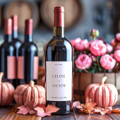 Moderne Minimalistische Tijdloze Liefde Blend Wedd Wijn Etiket