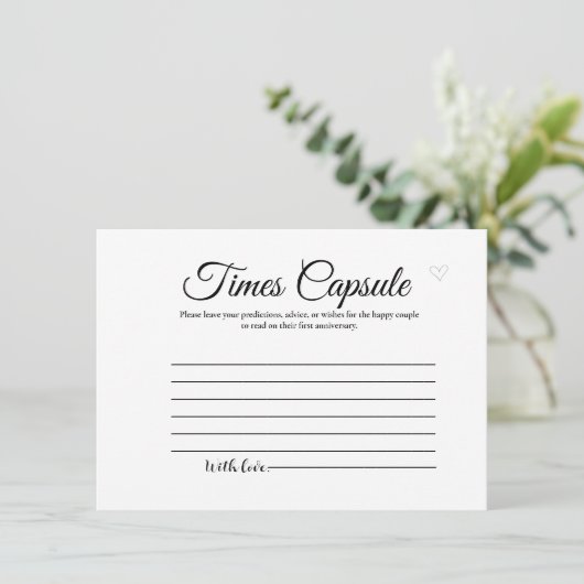 Moderne Minimalistische Tijdscapsule Bruidsbruilof Kaart (Staand voorkant)