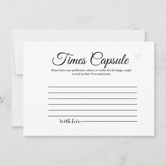 Moderne Minimalistische Tijdscapsule Bruidsbruilof Kaart (Voorkant)