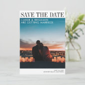 Moderne Minimalistische Tijdschrift Stijl Save The Date (Staand voorkant)