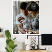 Moderne Minimalistische Tijdschriftcover | Geboort Poster (Thuiskantoor)