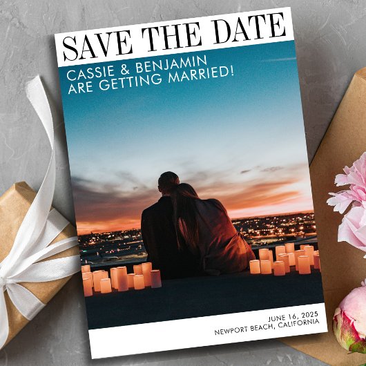 Moderne Minimalistische Tijdschriftstijl Save The Date