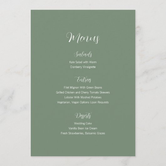 Moderne minimalistische tintkaart en menu's (Achterkant)