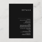 Moderne minimalistische traditionele zwarte bruilo informatiekaartje (Voorkant)