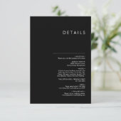 Moderne minimalistische traditionele zwarte bruilo informatiekaartje (Staand voorkant)
