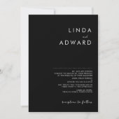 Moderne minimalistische traditionele zwarte bruilo kaart (Voorkant)