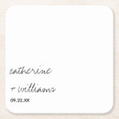 Moderne minimalistische traditionele zwarte bruilo kartonnen onderzetters (Voorkant)