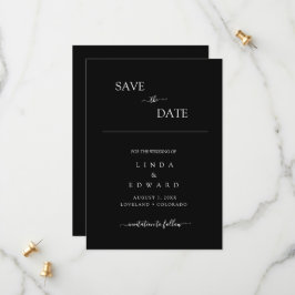 Moderne Minimalistische Traditionele Zwarte Trouwd Save The Date