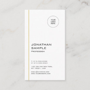 Moderne Minimalistische Trendy Coole Gouden Witte  Visitekaartje