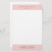 Moderne minimalistische trendy elegante blush roze briefpapier (Voorkant / Achterkant)