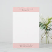 Moderne minimalistische trendy elegante blush roze briefpapier (Staand voorkant)