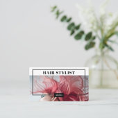Moderne, minimalistische trendy haarstylist foto-l visitekaartje (Staand voorkant)