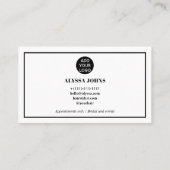 Moderne, minimalistische trendy haarstylist foto-l visitekaartje (Achterkant)