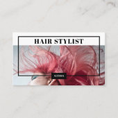 Moderne, minimalistische trendy haarstylist foto-l visitekaartje (Voorkant)