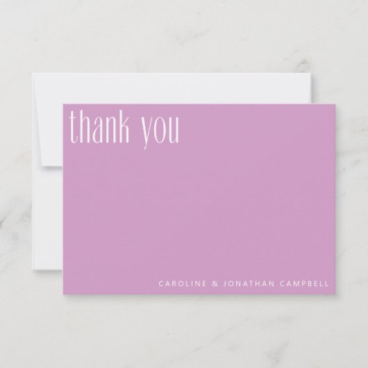 Moderne Minimalistische Trendy Orchidee Huwelijk D Bedankkaart (Voorkant)