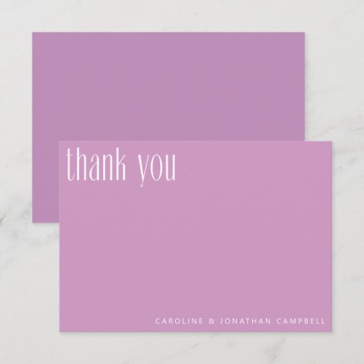 Moderne Minimalistische Trendy Orchideeën Huwelijk Bedankkaart (Voorkant / Achterkant)