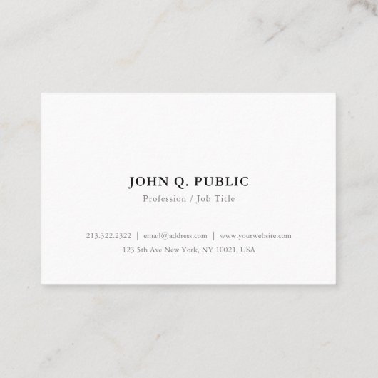 Moderne minimalistische trendy Sjabloon Elegant Ee Visitekaartje (Achterkant)