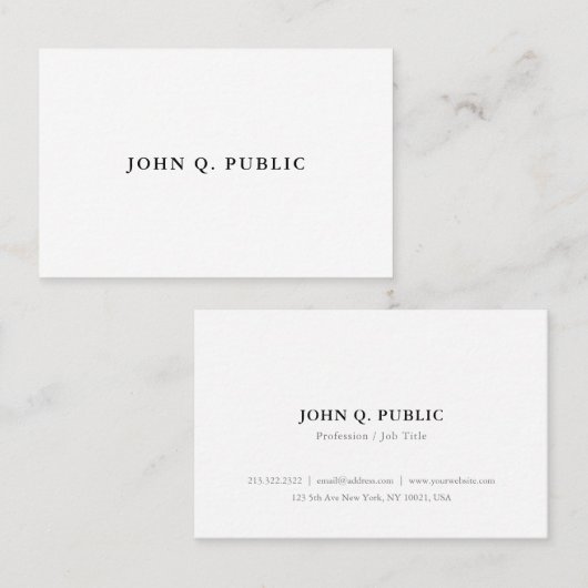 Moderne minimalistische trendy Sjabloon Elegant Ee Visitekaartje (Voorkant / Achterkant)