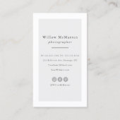 Moderne minimalistische trendy typografie fotograf visitekaartje (Achterkant)