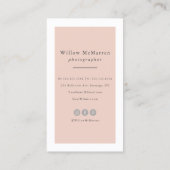 Moderne minimalistische trendy typografie fotograf visitekaartje (Achterkant)