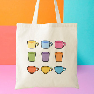 Moderne Minimalistische Trendy Whimsical Koffie Tote Bag