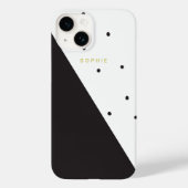 Moderne minimalistische trendy zwart-wit polka dot Case-Mate iPhone case (Achterkant)